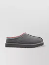 Ugg Tasman Ii Suede Slippers With Embroidered Trim In Gray