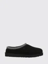 Ugg Tasman Ii Suede Slippers With Wool Lining And Contrast Stitching In Black