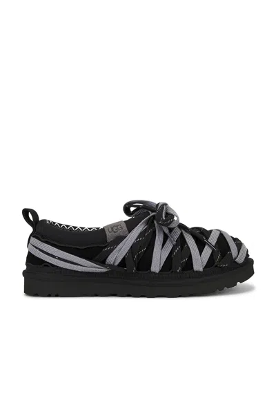 Ugg Tasman Lace Ribbon Detail Slippers In Black