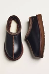 Ugg Tasman Leather Regen Slippers In Black