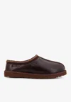 Ugg Tasman Leather Regen Slippers In Brown