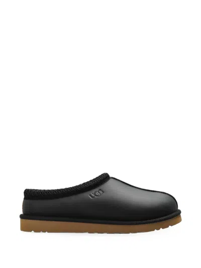 Ugg Tasman Leather Slippers In Black