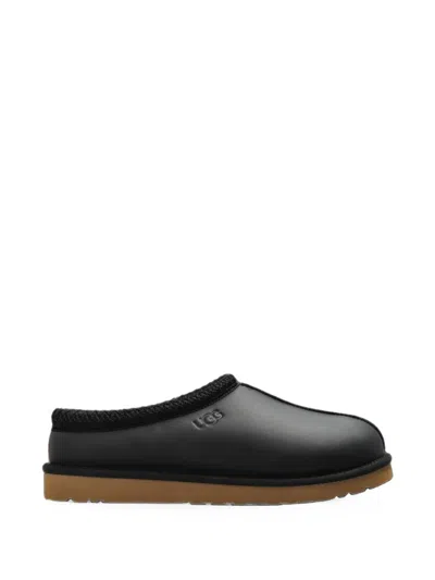 Ugg Tasman Leather Slippers In Black