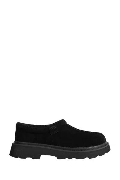 Ugg Tasman Lug Leather Mini Slip-on In Black