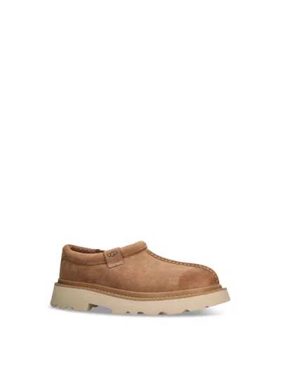 Ugg Tasman Lug Suede Mules In Rust