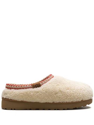 Ugg Tasman Maxi Curly Shearling Flat Mules In Beige