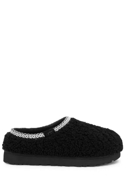Ugg Tasman Maxi Curly Shearling Flatform Slippers In Black