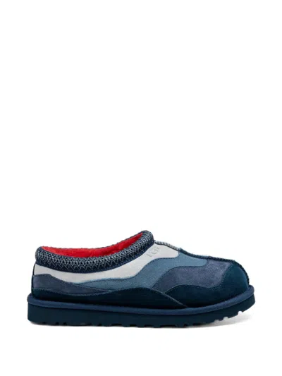 Ugg Tasman Panelled Suede Slippers In Blue