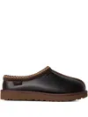 Ugg Tasman Leather Regen Slippers In Black