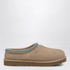 Ugg Tasman Suede Flat Mules In Beige