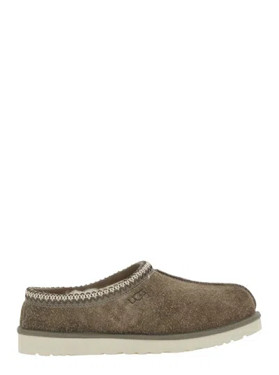 Ugg Tasman Shaggy Brown Mule With Slip-on Design In Suede Man
