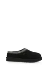 Ugg Suede Slip-on Mules With Decorative Zigzag Stitch Detail In Black