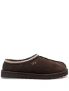 Ugg Mens Tasman Shearling-lined Suede Slippers Dark Brow In Brown