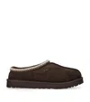 Ugg Mens Tasman Shearling-lined Suede Slippers Dark Brow In Brown