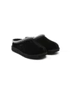 Ugg Black Tasman Ii Contrast-stitch Suede Slippers 2-7 Years Eur 26 / 8.5 Uk In Blk Black