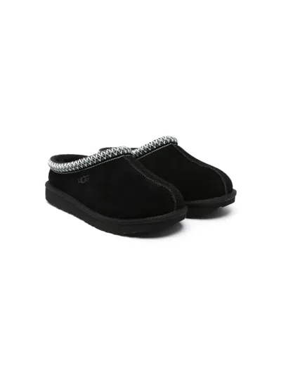 Ugg Kids' Tasman Stitching-detail Slippers In Blk Black