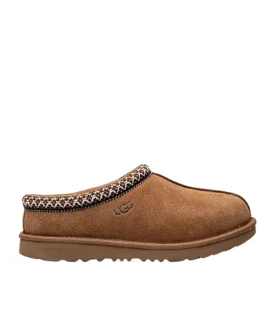 Ugg Tasman Stitching-detail Slippers In Brown