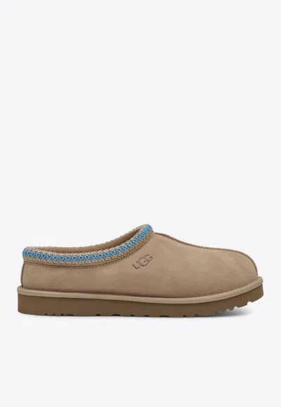 Ugg Tasman Suede Flat Mules In Sand