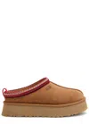 Ugg Tasman Suede Flatform Slippers In Brown