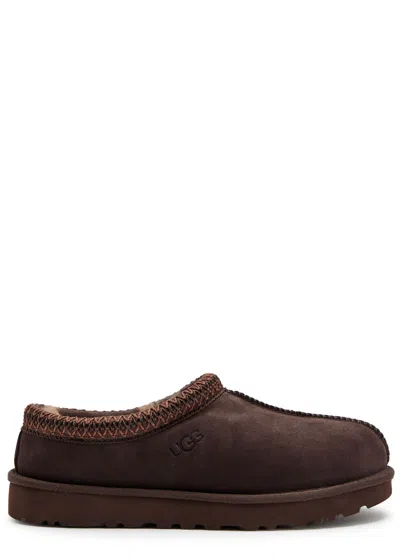 Ugg Tasman Suede Flatform Slippers In Brown