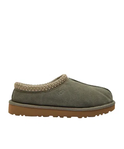 Ugg Tasman Suede Flatform Slippers In Gray