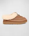 Ugg Tasman Suede Shearling Cozy Slippers In Chestnut