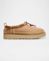 Ugg Womens Beige Tasman Braided-trim Suede Slippers Eur 41 / 8 Uk In Sand