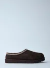 Ugg Mens Tasman Shearling-lined Suede Slippers Dark Brow In Dark Brown