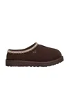 Ugg Mens Tasman Shearling-lined Suede Slippers Dark Brow In Black