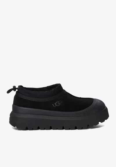 Ugg Black Suede And Rubber Tasman Weather Hybrid Slip-ons