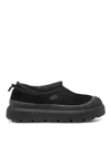 Ugg Black Suede And Rubber Tasman Weather Hybrid Slip-ons In Black