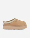 Ugg Tazz Platform Mules Knit Collar In Beige