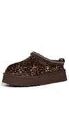 Ugg Tazz Caspian Leopard-print Platform Mules In Brown