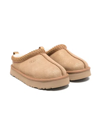 Ugg Kids' Tazz Dazzle Suede Slippers In Neutral