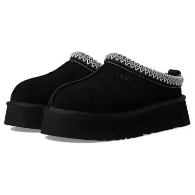 UGG TAZZ II 1174471-BLK SLIPPERS BLACK SUEDE FAUX FUR PLATFORM RHS7998