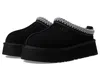 Ugg Tazz Platform Suede Braid Mules In Black