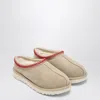 Ugg Tasman Suede Slippers With Shearling Lining In Brown