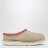 Ugg Tasman Suede Slippers With Shearling Lining In Brown