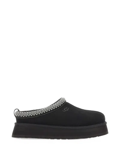 Ugg Tazz Ii Embroidered Suede Slippers In Black