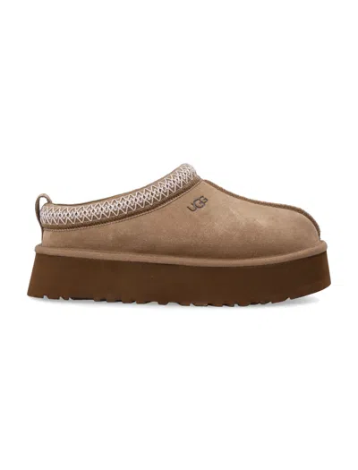 Ugg Tazz Ii Mini Suede Platform Flat With Sheepskin Lining In Brown