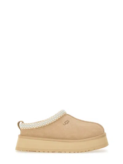 Ugg Tazz Beige Sabot With Embossed Logo In Suede Woman In Multi