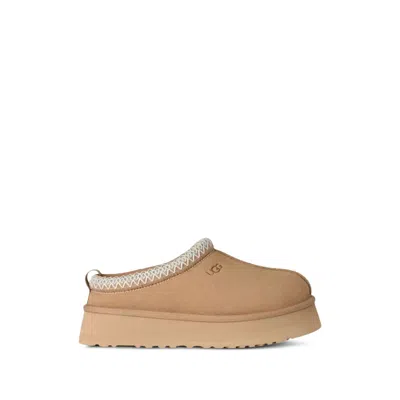 Ugg Tazz Beige Sabot With Embossed Logo In Suede Woman In Multi