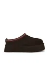 Ugg Tasman Brown Mules With Embossed Logo In Suede Woman In Brown