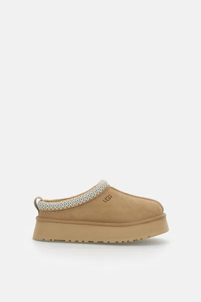 Ugg Tazz Beige Sabot With Embossed Logo In Suede Woman In Multi