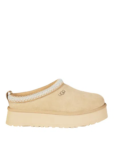 Ugg Tazz Ii Suede Decorative Zigzag Slip-on Flats In Nude