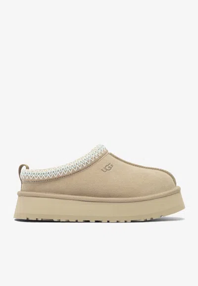 Ugg Tazz Ii Suede Flatform Slippers In Neutral