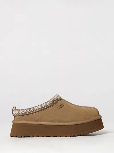 Ugg Tazz Ii Suede Mules With Platform Sole And Contrasting Stitching In Brown