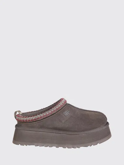 Ugg Tazz Ii Suede Mules With Platform Sole And Contrasting Stitching In Gray