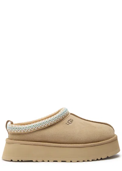 Ugg Tazz Beige Sabot With Embossed Logo In Suede Woman In Multi