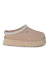 Ugg Tazz Suede Platform Slippers In Beige